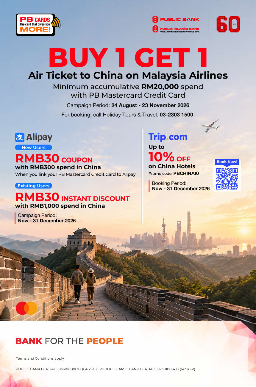 Buy 1 Get 1 Air Ticket with PB Mastercard Credit Card
